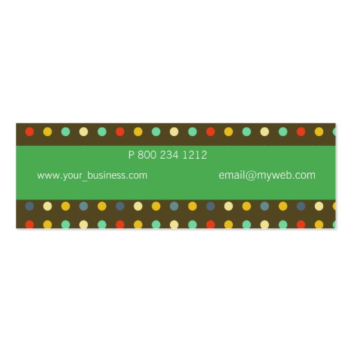 Cool Unisex Colorful Retro Dotted Business Cards (back side)