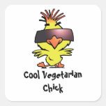 Cool Vegetarian Chick Stickers Sticker
