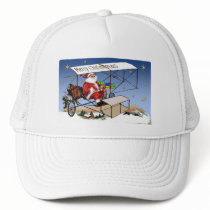 Cool Vintage Biplane Santa Claus hats by XmasFun Cool Vintage Biplane Santa Claus hats