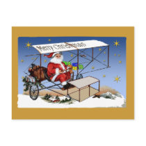 Cool Vintage Biplane Santa Claus Postcards