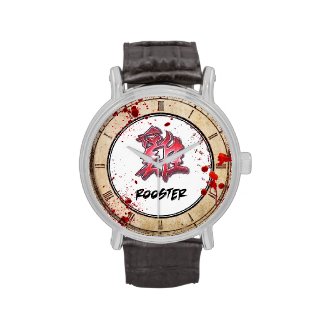 Cool Vintage Blood Splatter Chinese Zodiac Rooster Watches
