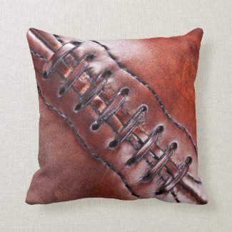 Cool Vintage Football Pillow with Close Up Laces