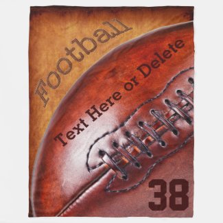 Cool Vintage Football Throw Blanket PERSONALIZED Fleece Blanket
