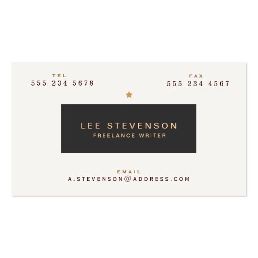 Cool Vintage Inspired Typography Business Card (front side)