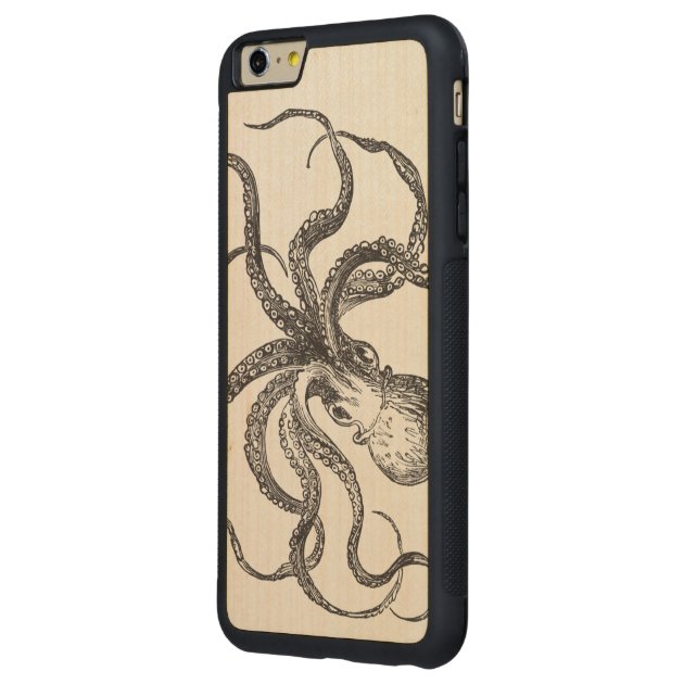 Cool Vintage Octopus Sea Animal Ocean Life Aquatic Carved® Maple iPhone 6 Plus Bumper Case