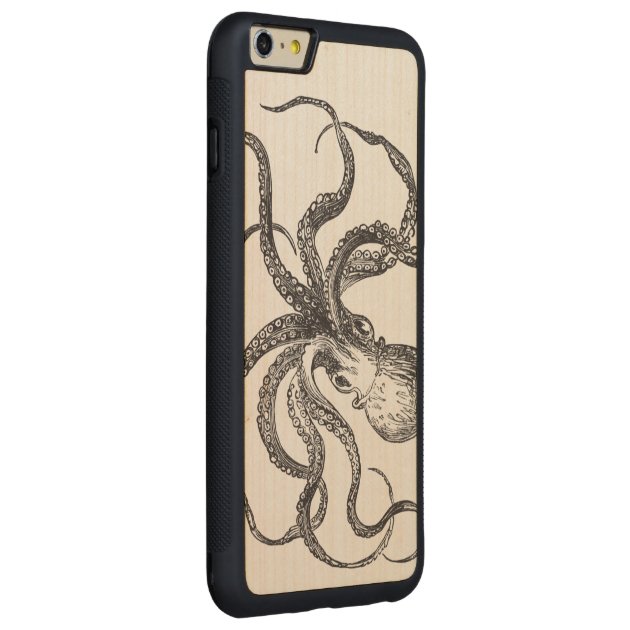 Cool Vintage Octopus Sea Animal Ocean Life Aquatic Carved® Maple iPhone 6 Plus Bumper Case