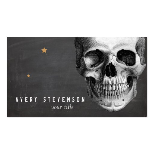 cool vintage skull etching black double sided standard cool buisness card designs