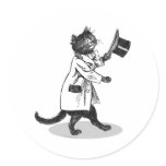 Cool Vintage Top Hat Cat Sticker