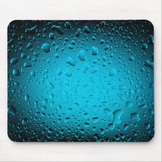 Cool water drops blue mouse pad