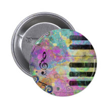 Cool watercolours splatters colourful piano pin