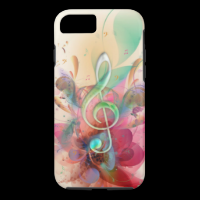 Cool watercolours treble clef music notes swirls iPhone 7 case