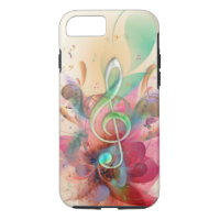 Cool watercolours treble clef music notes swirls iPhone 7 case