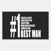 Cool Wedding Favors : Number One Best Man Rectangle Sticker
