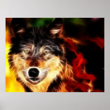 Cool Wolf Portrait Print