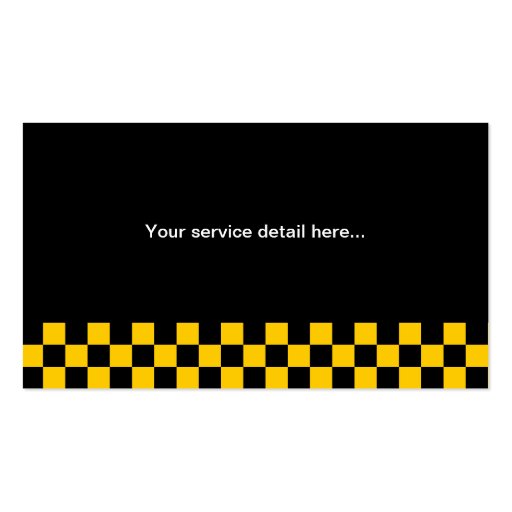 Cool Yellow Checkered Car & Van Hire Business Card (back side)