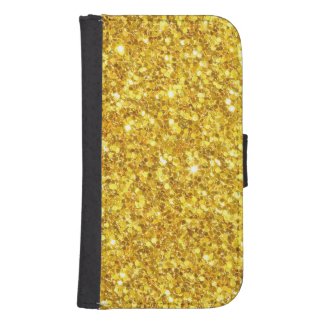 Cool Yellow Glitter Pattern Phone Wallet Cases