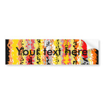 Cool yellow orange and black psychedelic rectangle bumper sticker