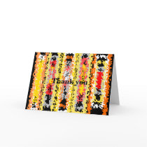 Cool yellow orange and black psychedelic rectangle card