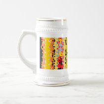 Cool yellow orange and black psychedelic rectangle mug