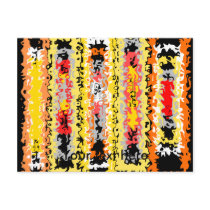Cool yellow orange and black psychedelic rectangle postcards