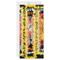 Cool yellow orange and black psychedelic rectangle rack cards