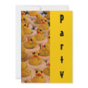 Cool Yellow Rubber Duckys Funny Party Invitation invitation