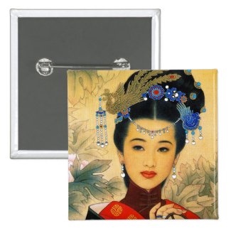 Cool young beautiful chinese prince Guo Jin art Buttons