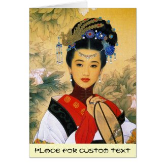 Cool young beautiful chinese princess Guo Jin art Greeting Card
