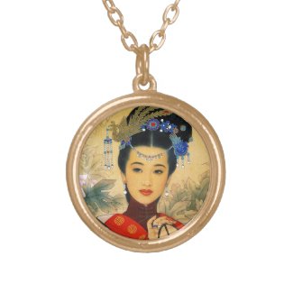 Cool young beautiful chinese princess Guo Jin art Personalized Necklace