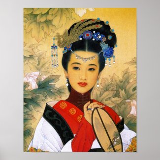 Cool young beautiful chinese princess Guo Jin art Print