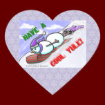 Cool Yule  Snowman Heart Sticker stickers