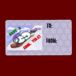 Cool Yule Snowman Large Gift Label labels