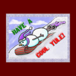 Cool Yule Snowman Postcard postcards