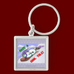 Cool Yule Snowman Premium Square Keychain keychains