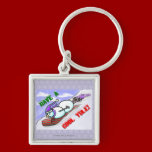 Cool Yule Snowman Premium Square Keychain