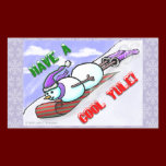Cool Yule Snowman Rectangle Sticker stickers