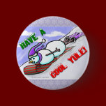 Cool Yule Snowman Round Button buttons