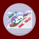 Cool Yule Snowman Round Magnet magnets