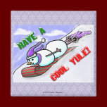 Cool Yule Snowman Square Magnet magnets