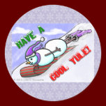 Cool Yule Snowman Sticker stickers
