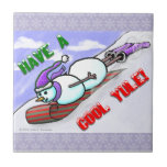 Cool Yule Snowman Tile tiles