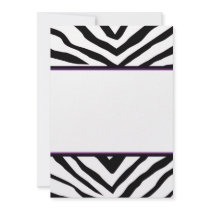 Cool Zebra Graduation Invitations - Black & Purple