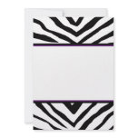 Cool Zebra Graduation Invitations - Black &amp; Purple