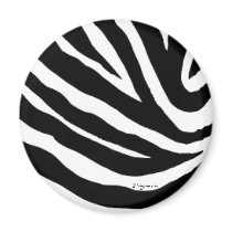 Cool Zebra Stripes Round Magnet