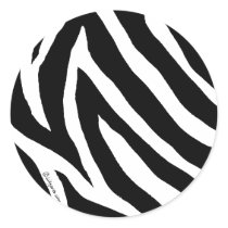Cool Zebra Stripes Round Sticker