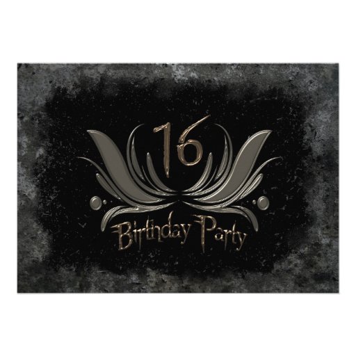 Coolest 16th Birthday Party Invitation - Grunge