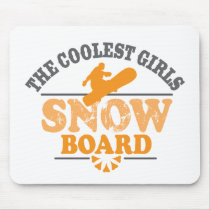 Coolest Girls Snowboard Mouse Pads