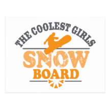 Coolest Girls Snowboard Postcard