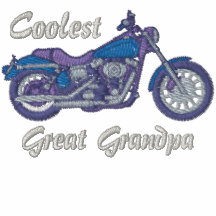 Coolest Great Grandpa Biker Embroidered Shirt