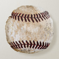 Coolest Round Stone-Look Vintage Baseball Pillows Round Pillow